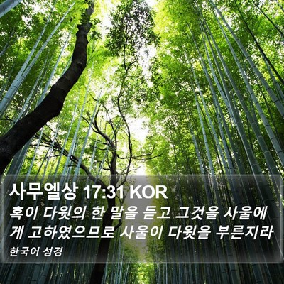 사무엘상 17:31 KOR Bible Verse Image