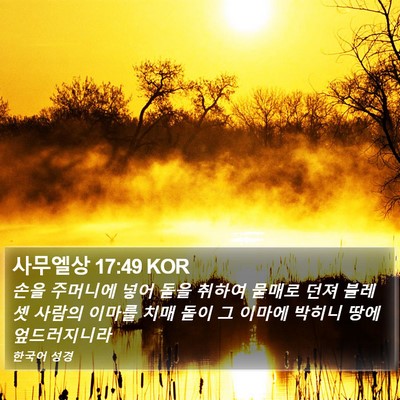 사무엘상 17:49 KOR Bible Verse Image