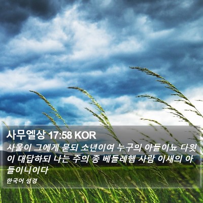 사무엘상 17:58 KOR Bible Verse Image