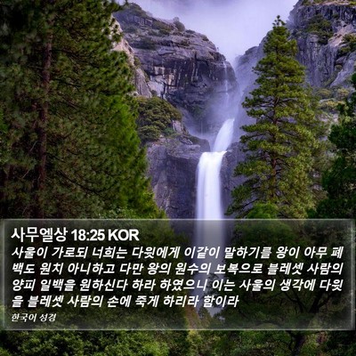 사무엘상 18:25 KOR Bible Verse Image