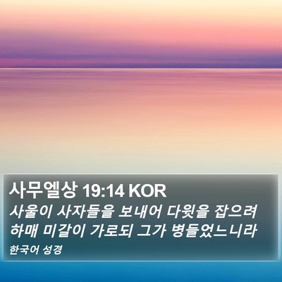 사무엘상 19:14 KOR Bible Verse Image
