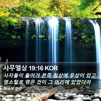 사무엘상 19:16 KOR Bible Verse Image