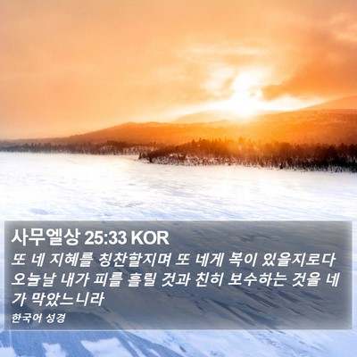 사무엘상 25:33 KOR Bible Verse Image