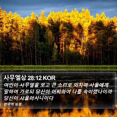 사무엘상 28:12 KOR Bible Verse Image