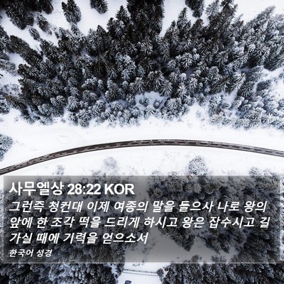 사무엘상 28:22 KOR Bible Verse Image