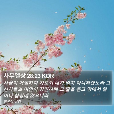 사무엘상 28:23 KOR Bible Verse Image