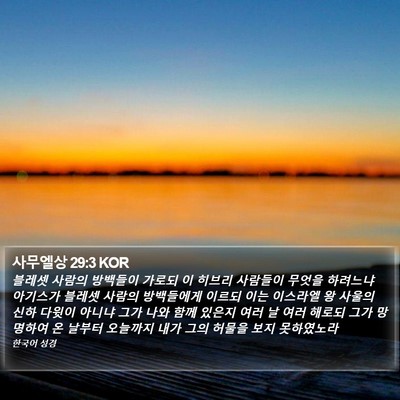 사무엘상 29:3 KOR Bible Verse Image