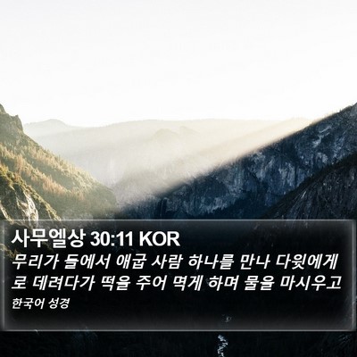 사무엘상 30:11 KOR Bible Verse Image
