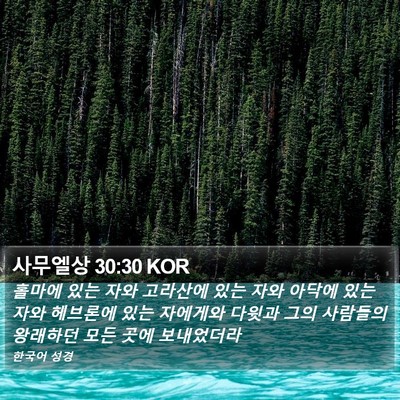 사무엘상 30:30 KOR Bible Verse Image
