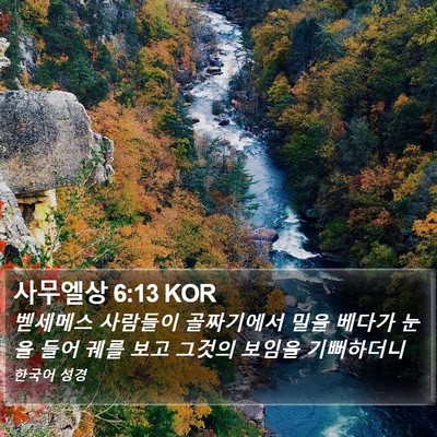 사무엘상 6:13 KOR Bible Verse Image