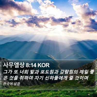 사무엘상 8:14 KOR Bible Verse Image