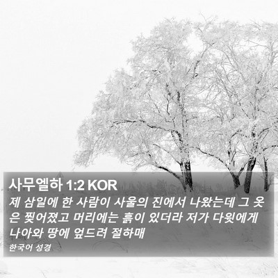 사무엘하 1:2 KOR Bible Verse Image