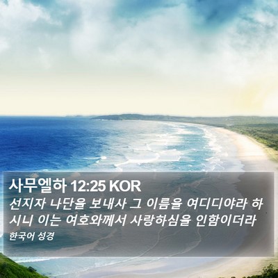 사무엘하 12:25 KOR Bible Verse Image