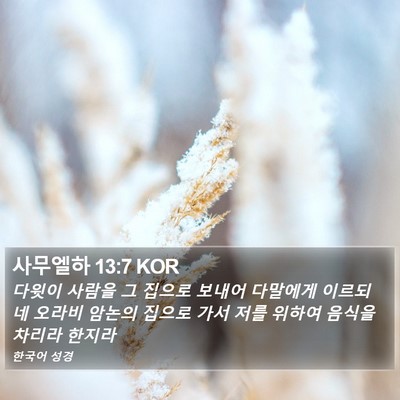사무엘하 13:7 KOR Bible Verse Image