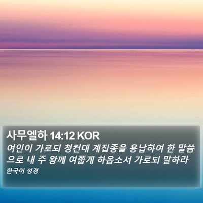 사무엘하 14:12 KOR Bible Verse Image