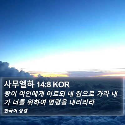 사무엘하 14:8 KOR Bible Verse Image