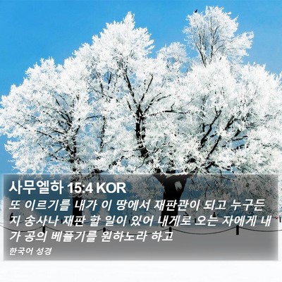 사무엘하 15:4 KOR Bible Verse Image
