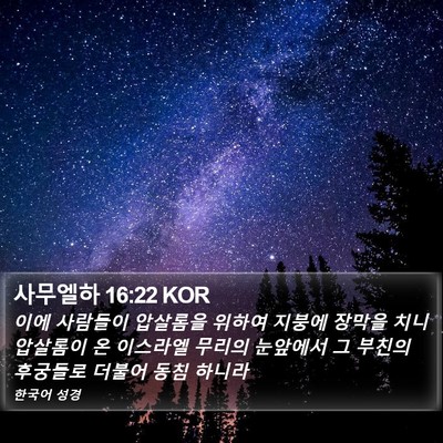 사무엘하 16:22 KOR Bible Verse Image