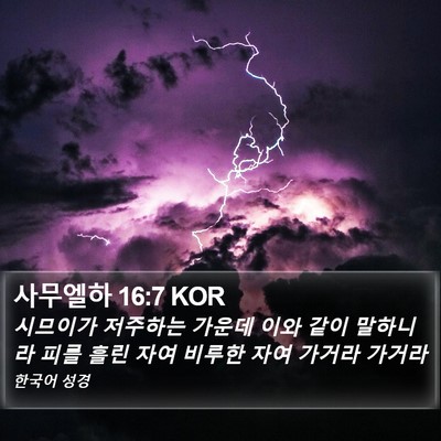 사무엘하 16:7 KOR Bible Verse Image