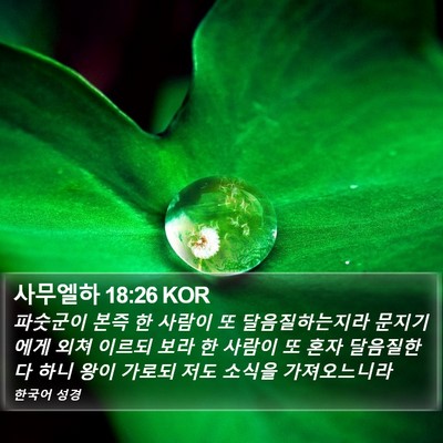 사무엘하 18:26 KOR Bible Verse Image