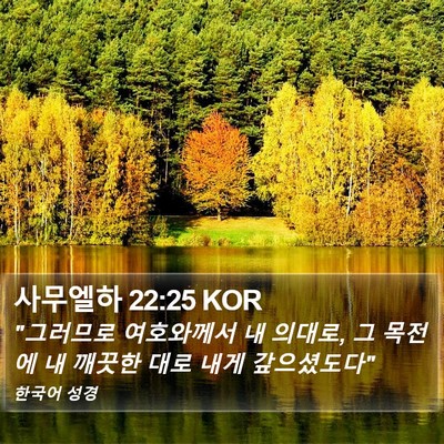 사무엘하 22:25 KOR Bible Verse Image