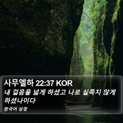 사무엘하 22:37 KOR Bible Verse Image