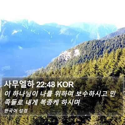 사무엘하 22:48 KOR Bible Verse Image