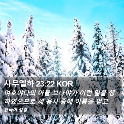 사무엘하 23:22 KOR Bible Verse Image