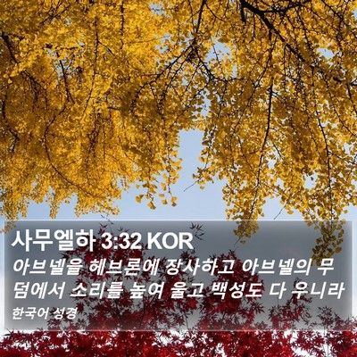 사무엘하 3:32 KOR Bible Verse Image