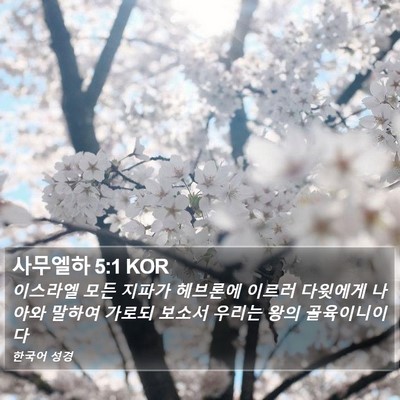 사무엘하 5:1 KOR Bible Verse Image