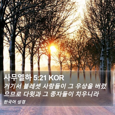 사무엘하 5:21 KOR Bible Verse Image