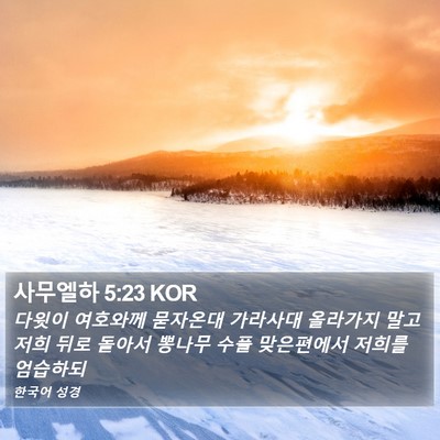 사무엘하 5:23 KOR Bible Verse Image