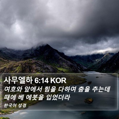 사무엘하 6:14 KOR Bible Verse Image