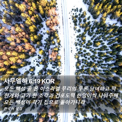 사무엘하 6:19 KOR Bible Verse Image