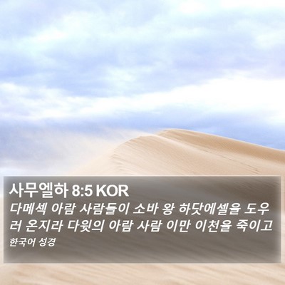 사무엘하 8:5 KOR Bible Verse Image