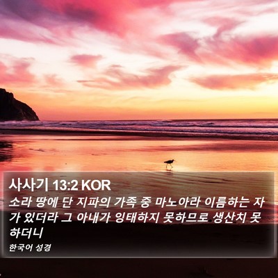 사사기 13:2 KOR Bible Verse Image