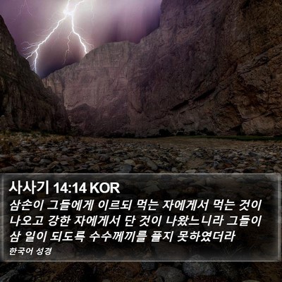 사사기 14:14 KOR Bible Verse Image