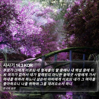 사사기 14:3 KOR Bible Verse Image