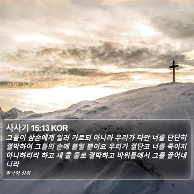 사사기 15:13 KOR Bible Verse Image