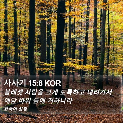 사사기 15:8 KOR Bible Verse Image