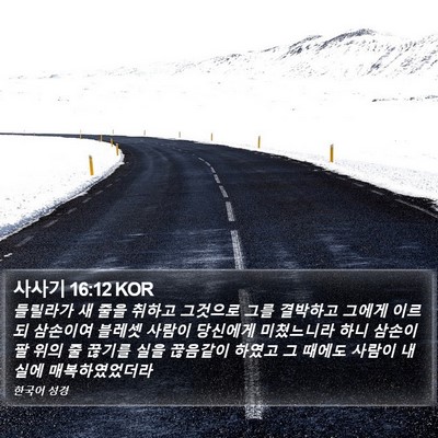 사사기 16:12 KOR Bible Verse Image