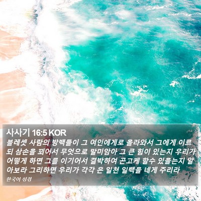 사사기 16:5 KOR Bible Verse Image