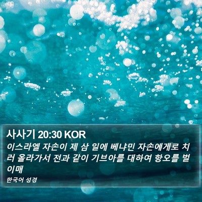 사사기 20:30 KOR Bible Verse Image