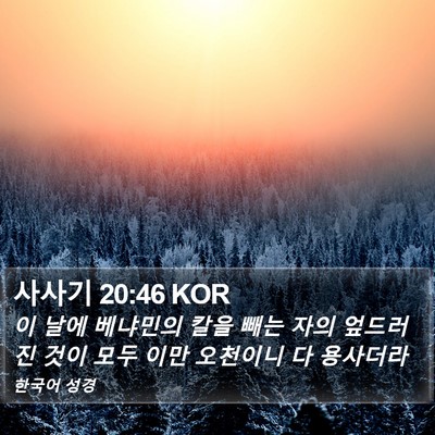 사사기 20:46 KOR Bible Verse Image