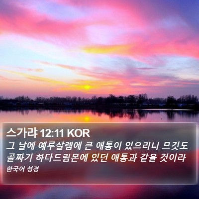 스가랴 12:11 KOR Bible Verse Image