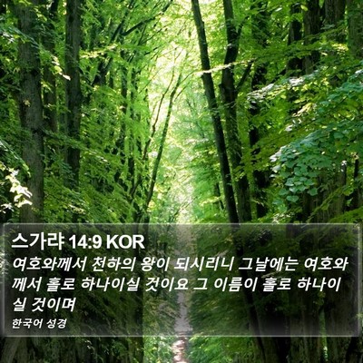 스가랴 14:9 KOR Bible Verse Image