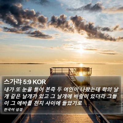 스가랴 5:9 KOR Bible Verse Image