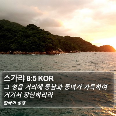 스가랴 8:5 KOR Bible Verse Image