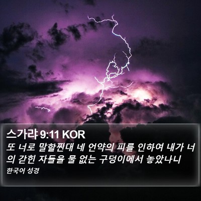 스가랴 9:11 KOR Bible Verse Image