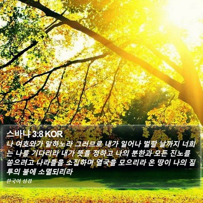 스바냐 3:8 KOR Bible Verse Image
